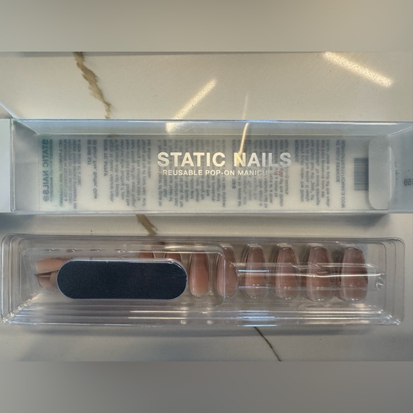 2 Static Nails Cheetah French Long Coffin Press-On Nails - Picture 3 of 4